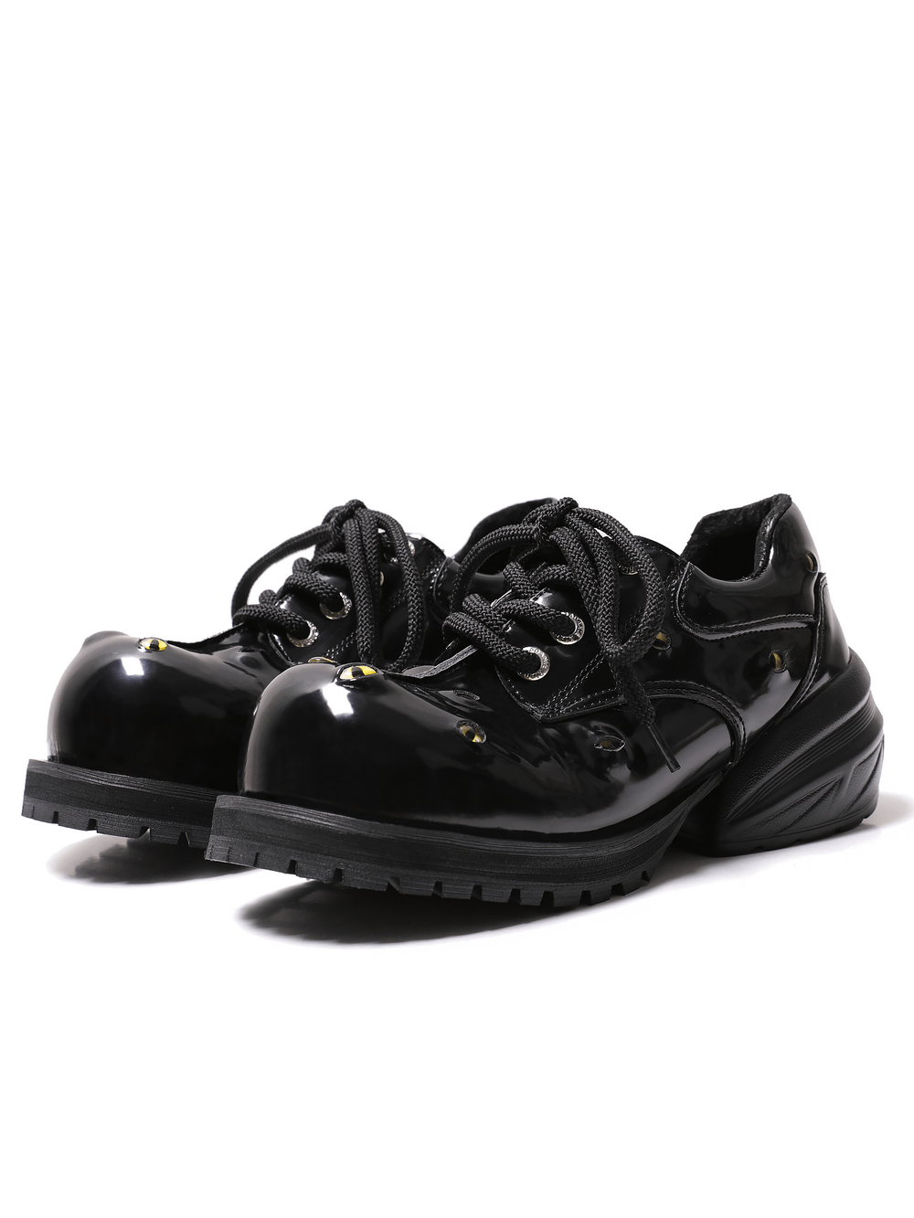 Male Patent Cat Eye Chunky Platform Derby Shoes