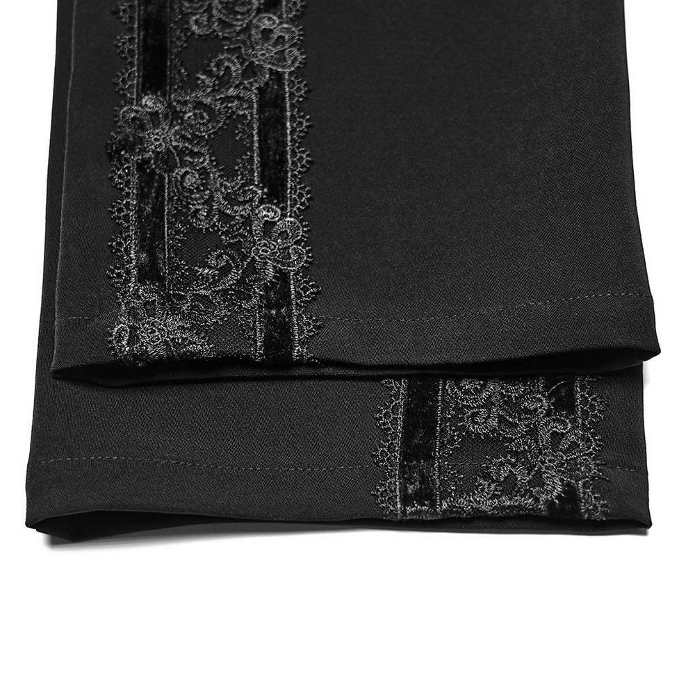 Male Velvet Trim Tailored Trousers with Lace Side Panels