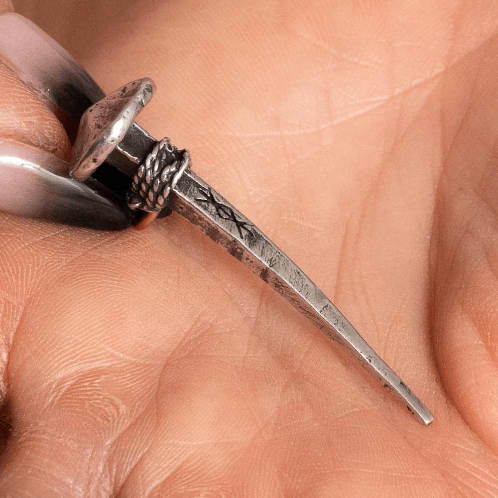 Medieval Nail Talisman Necklace with Norse Bind Rune