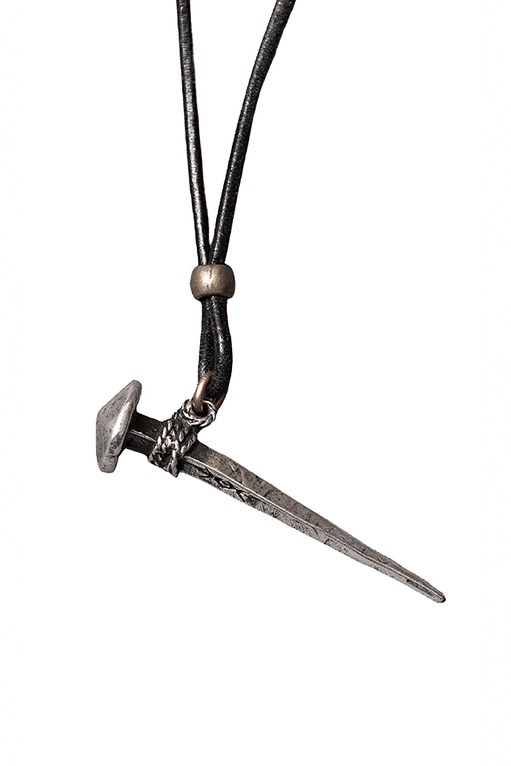 Medieval Nail Talisman Necklace with Norse Bind Rune