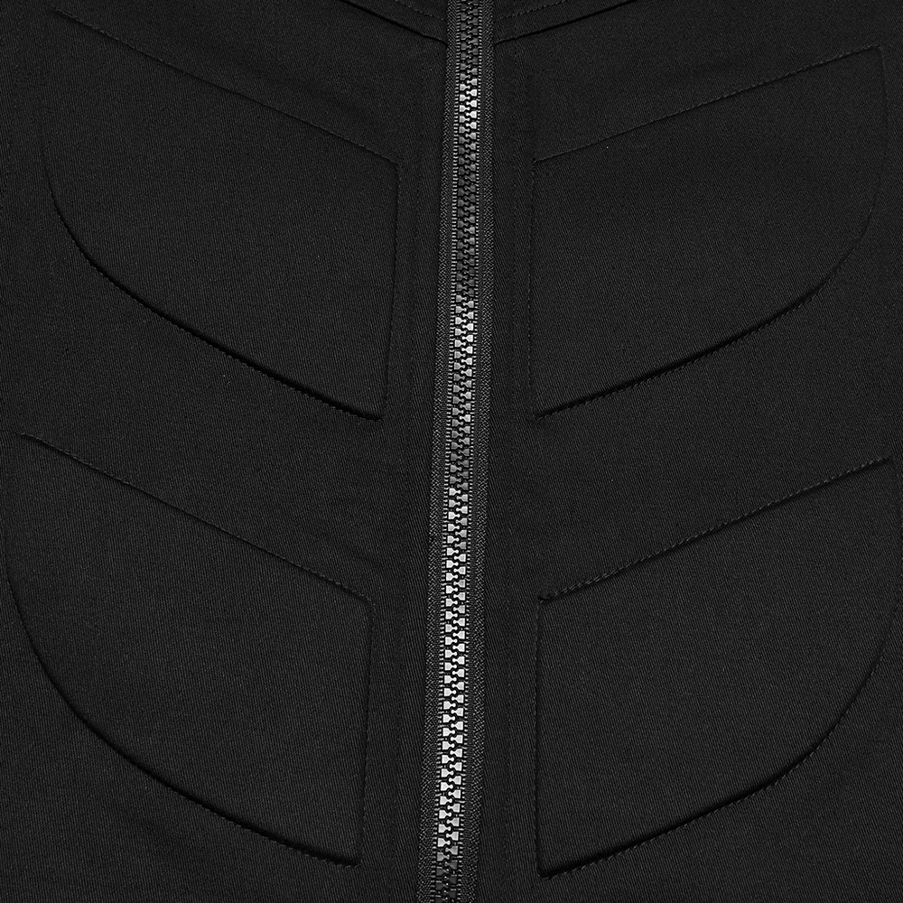 Men's Black Industrial Punk Vest with Rivet Detail