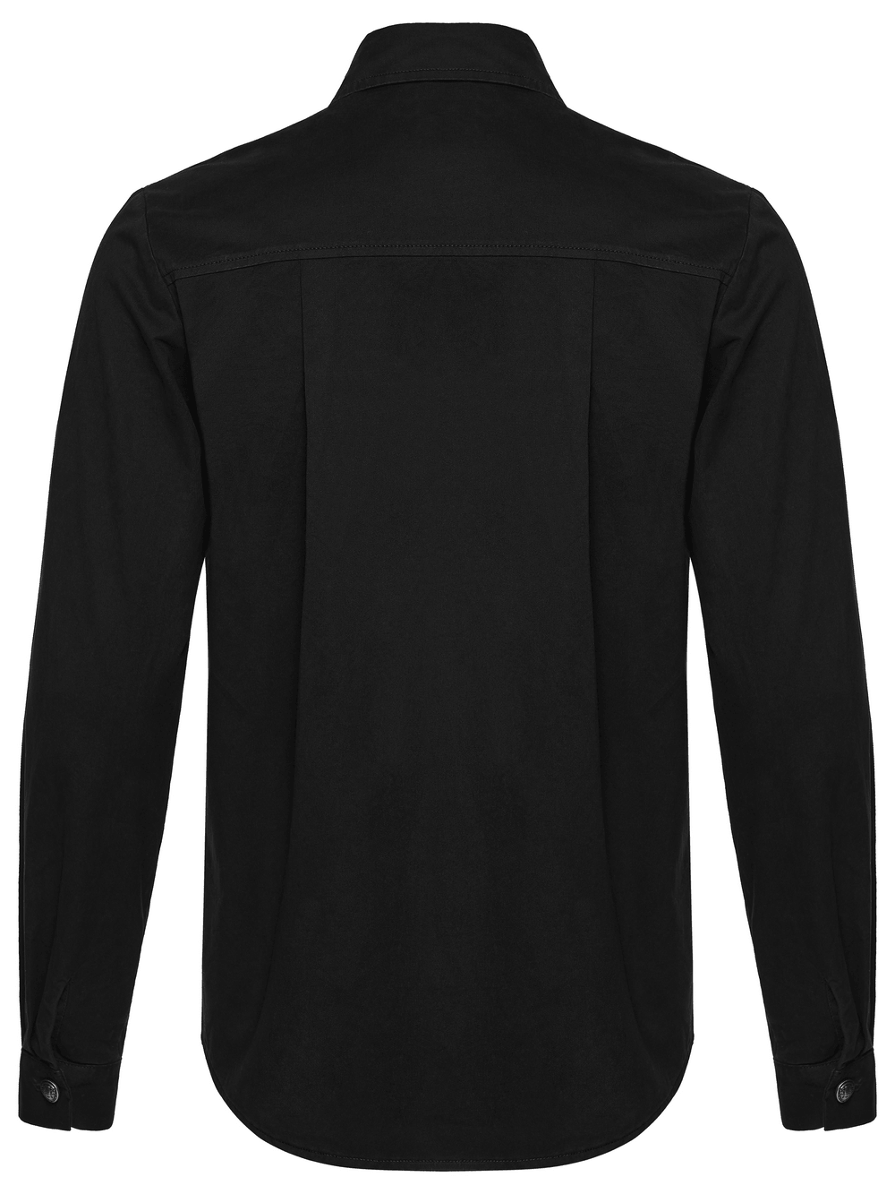 Men's Black Punk Workwear Shirt with Zip Pockets