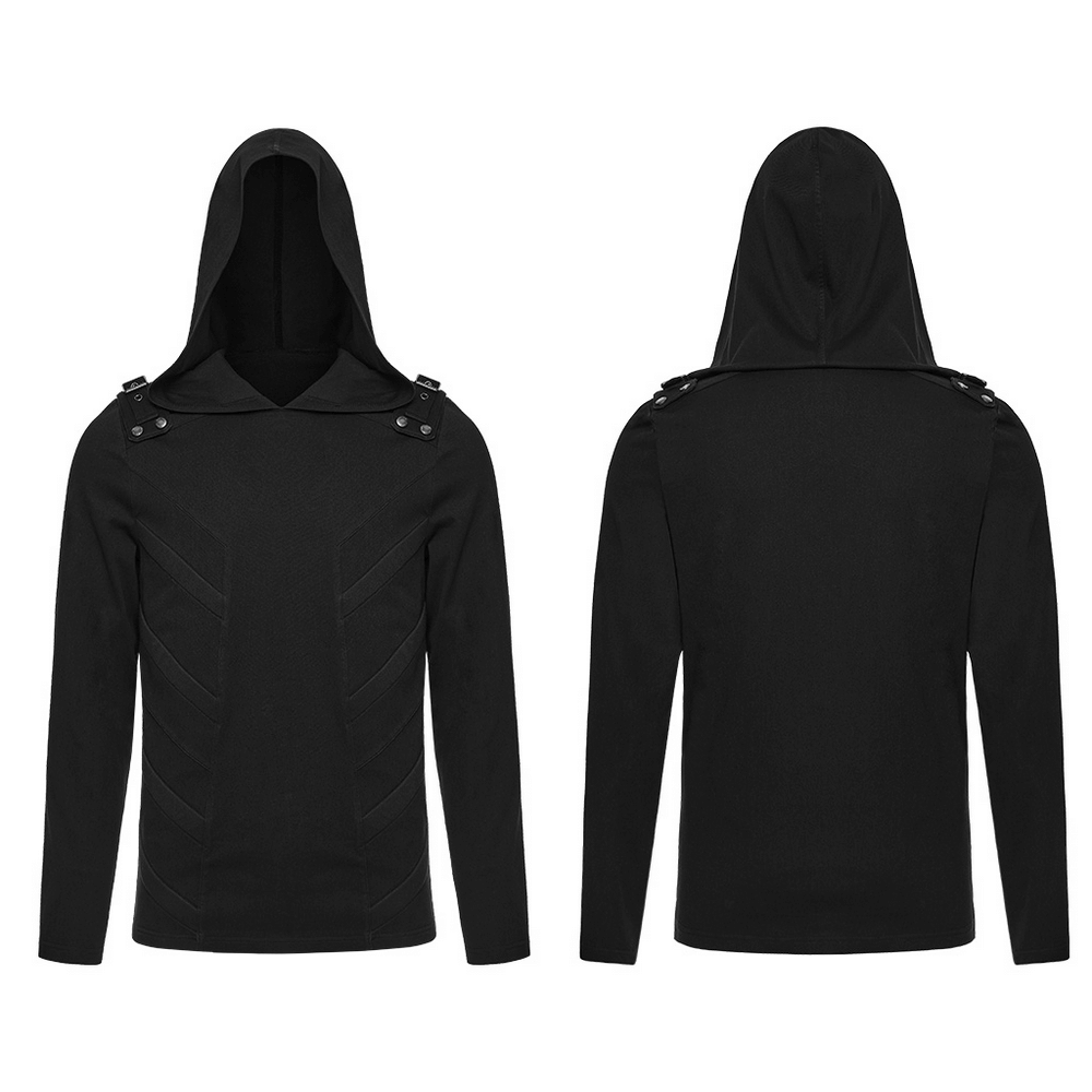 Men's Cyberpunk Hooded Top with 3D Panel Design