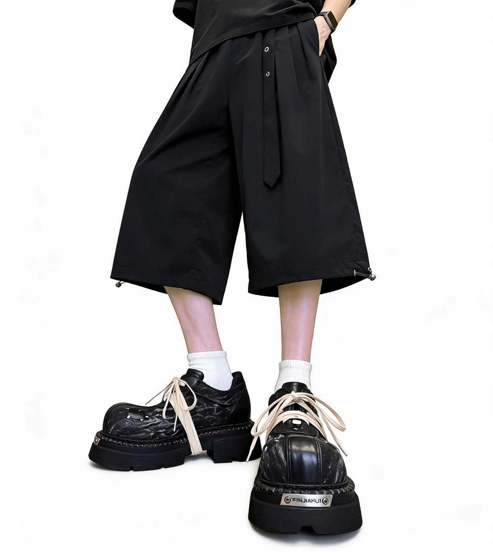 Men's Gothic Distressed Platform Shoes with Long Laces