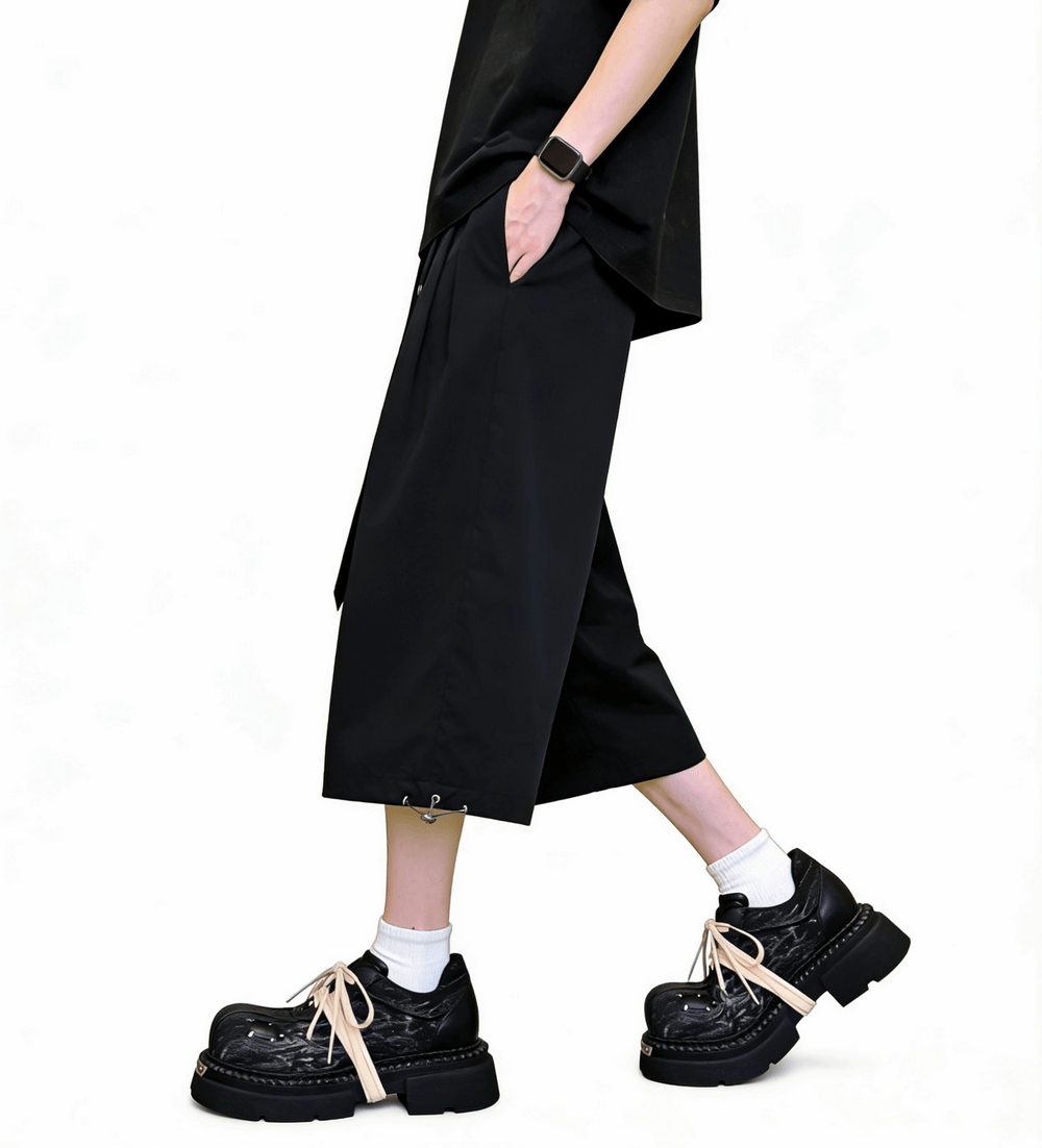 Men's Gothic Distressed Platform Shoes with Long Laces