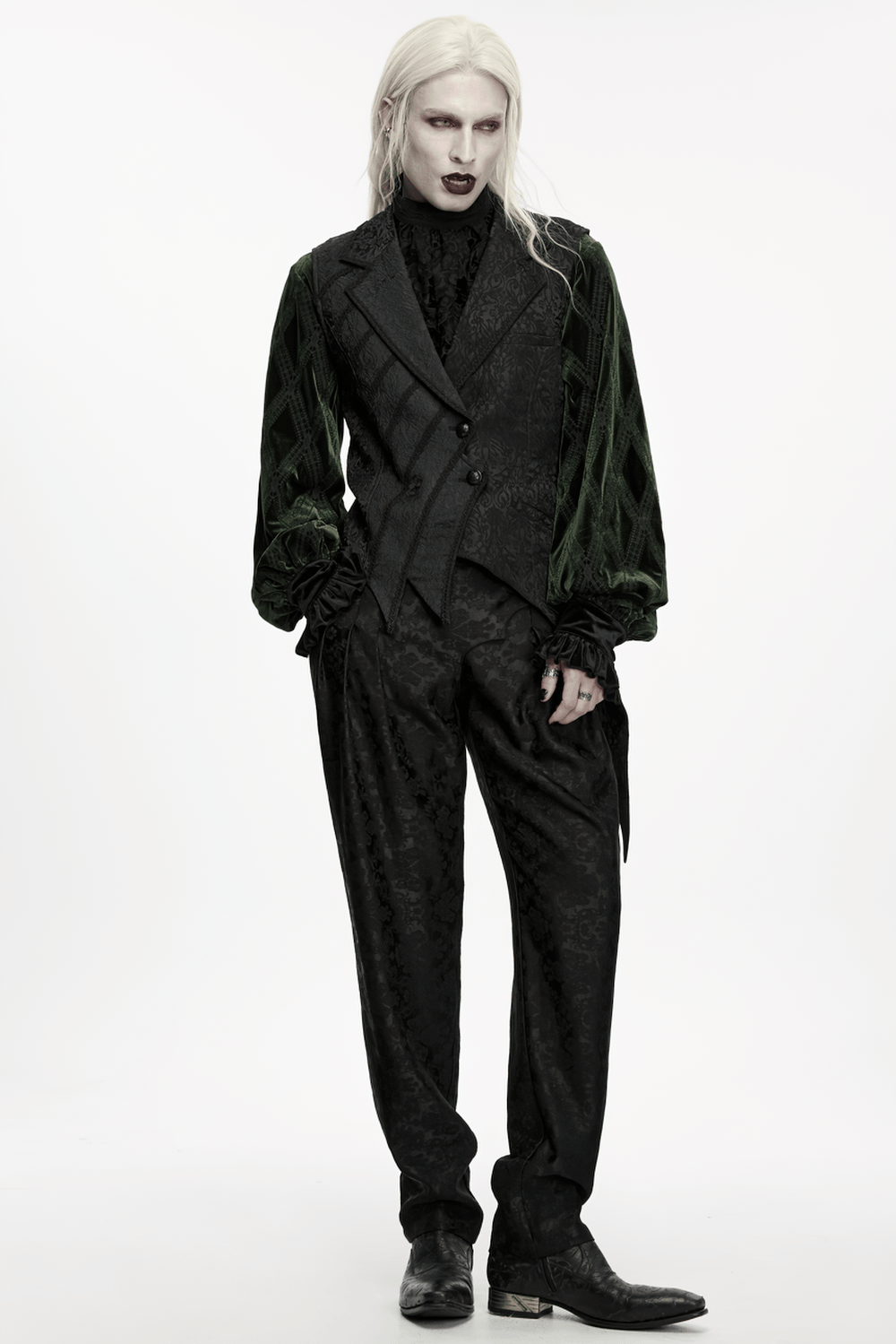 Men's Gothic Jacquard Asymmetrical Tailcoat Vest