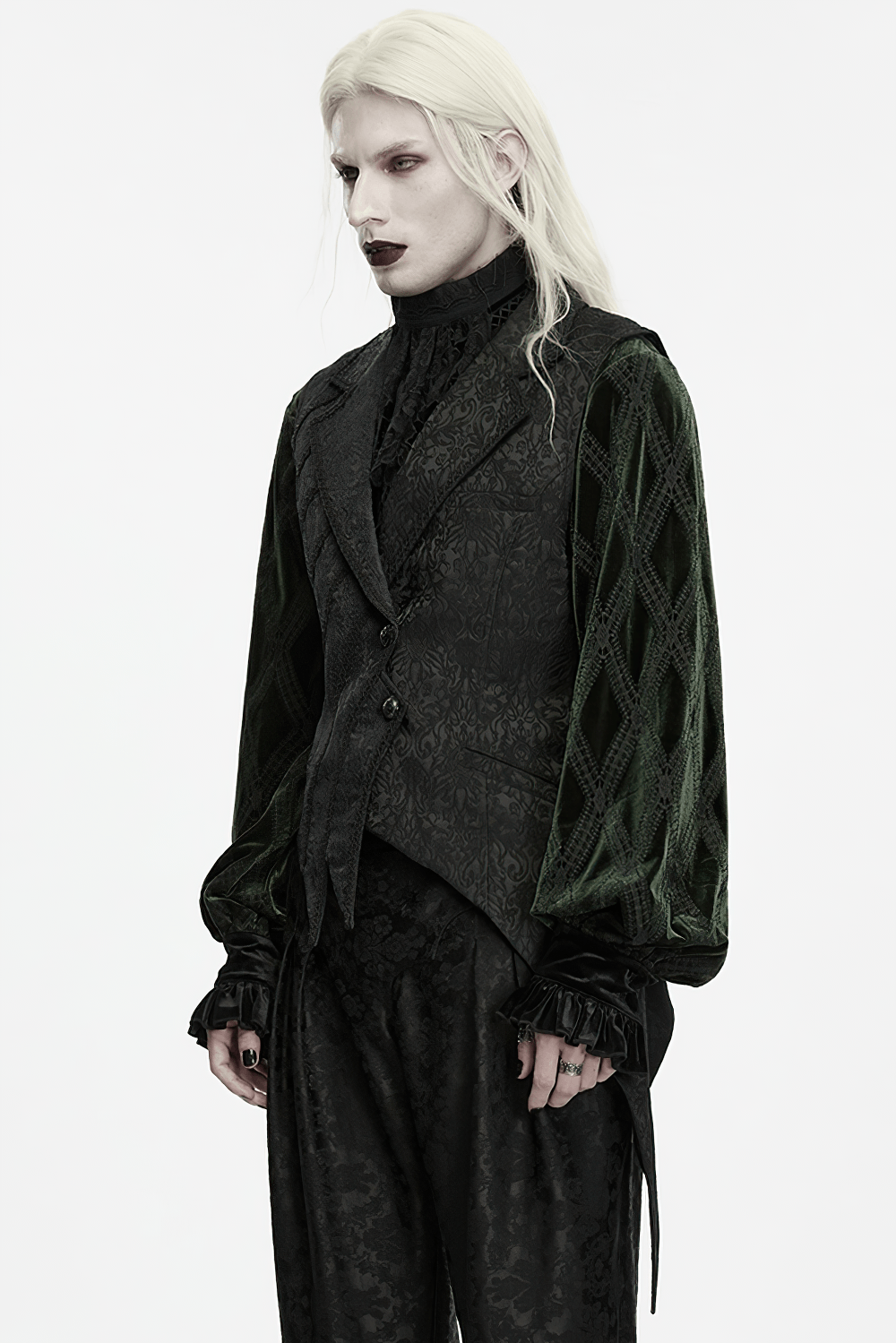 Men's Gothic Jacquard Asymmetrical Tailcoat Vest