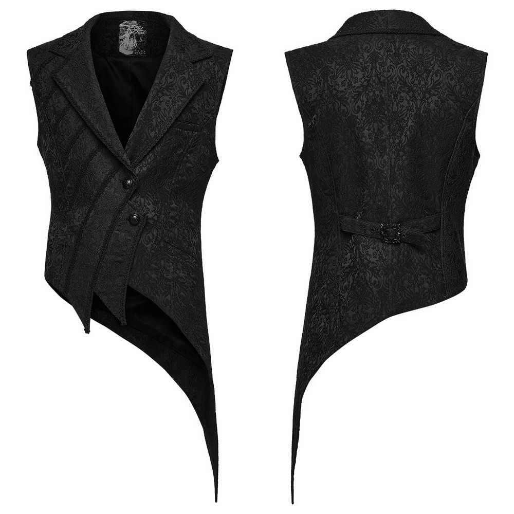 Men's Gothic Jacquard Asymmetrical Tailcoat Vest