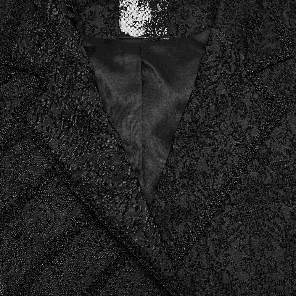 Men's Gothic Jacquard Asymmetrical Tailcoat Vest