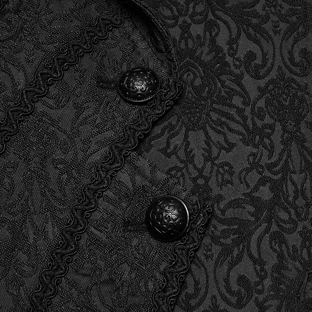 Men's Gothic Jacquard Asymmetrical Tailcoat Vest