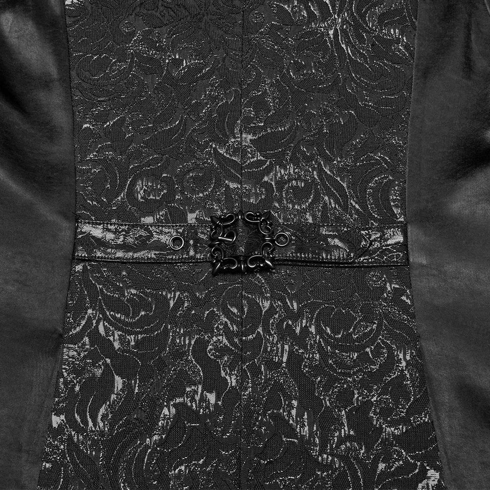 Men's Gothic Jacquard Waistcoat with Statement Collar