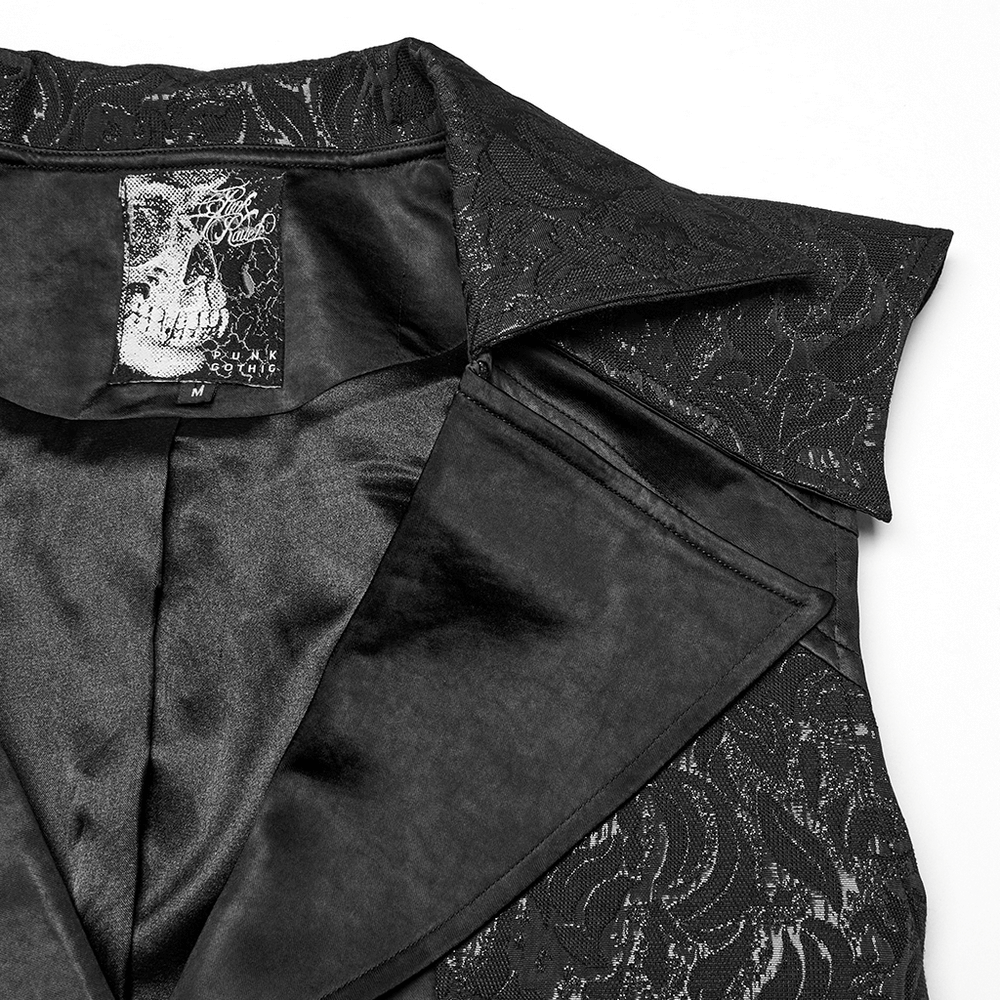 Men's Gothic Jacquard Waistcoat with Statement Collar