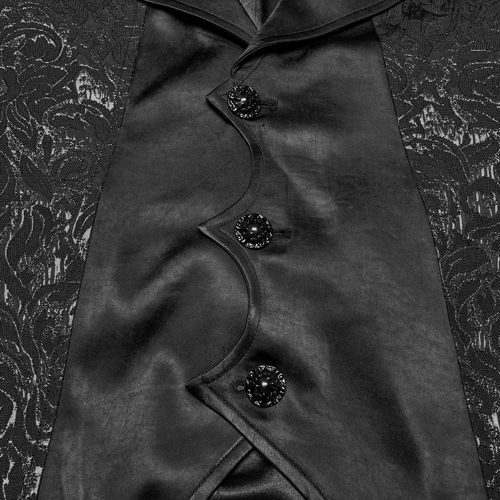 Men's Gothic Jacquard Waistcoat with Statement Collar