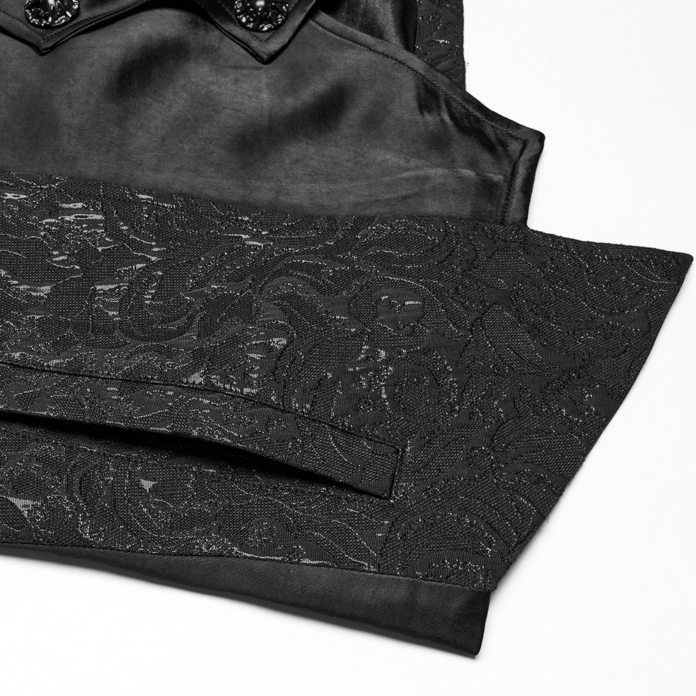 Men's Gothic Jacquard Waistcoat with Statement Collar