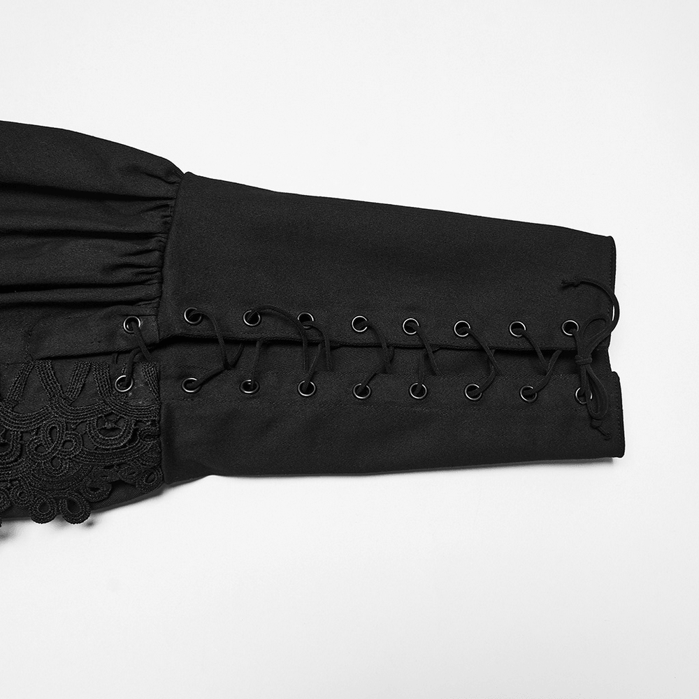 Men's Gothic Lace Panel Lantern Military Cargo Pants