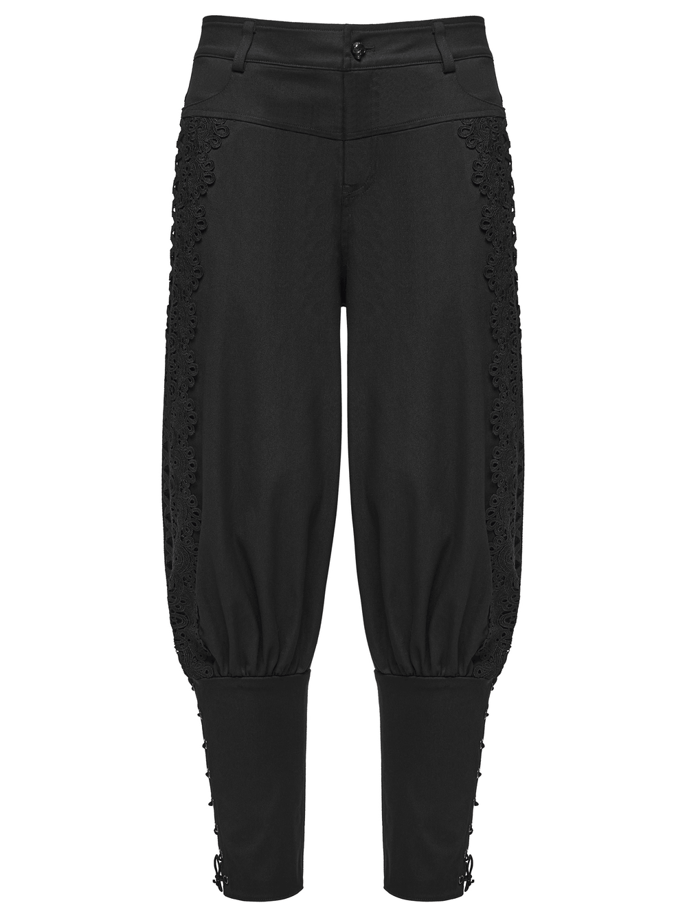 Men's Gothic Lace Panel Lantern Military Cargo Pants