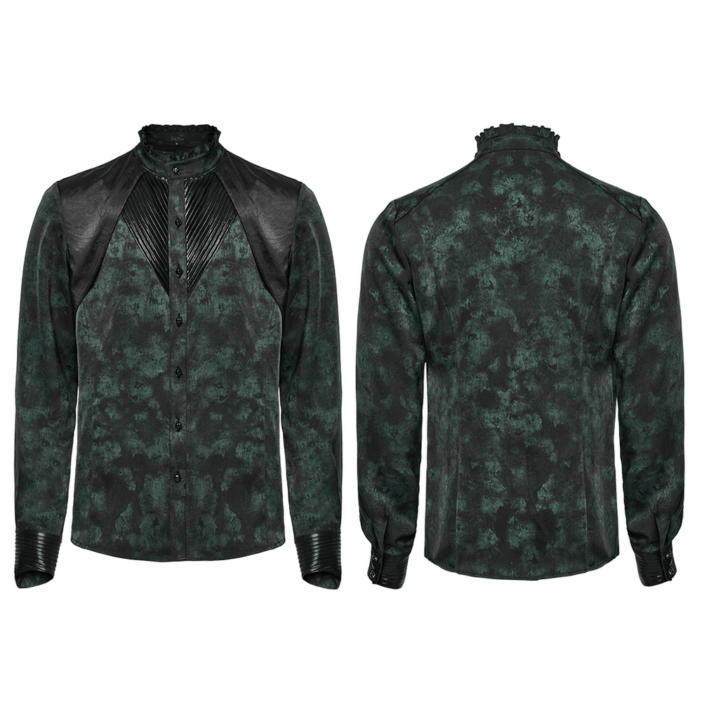 Men's Gothic Pleated Texture Long Sleeved Shirt