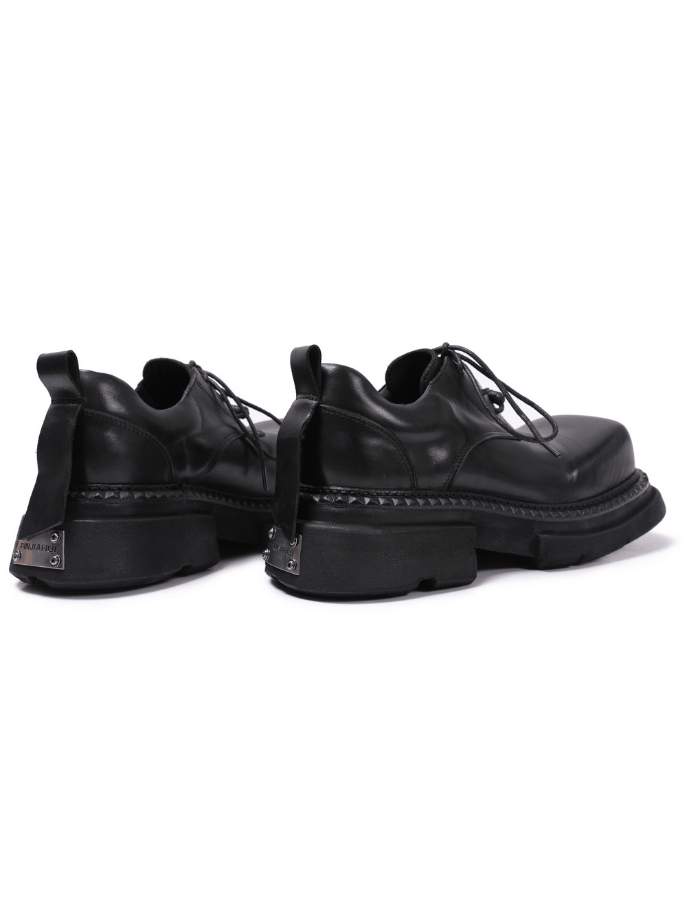 Men's Gothic Punk Black Lace Up Chunky Derby Shoes