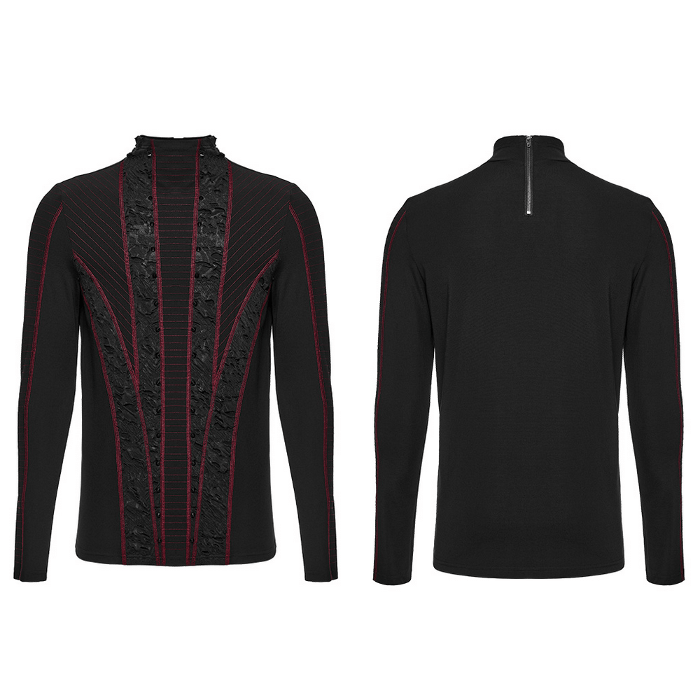 Men's Gothic Punk Geometric Knit Long-Sleeved Top