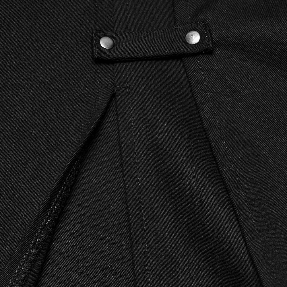 Men's Gothic Punk Long Cloak with Strap Details