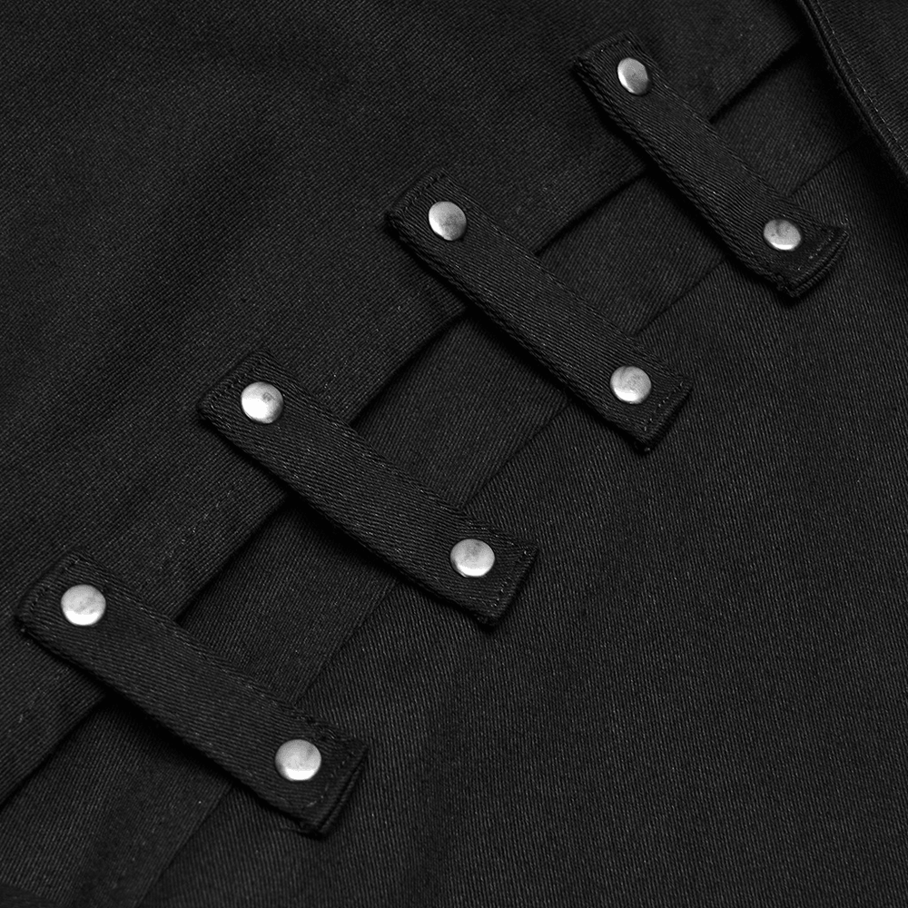 Men's Gothic Punk Long Cloak with Strap Details