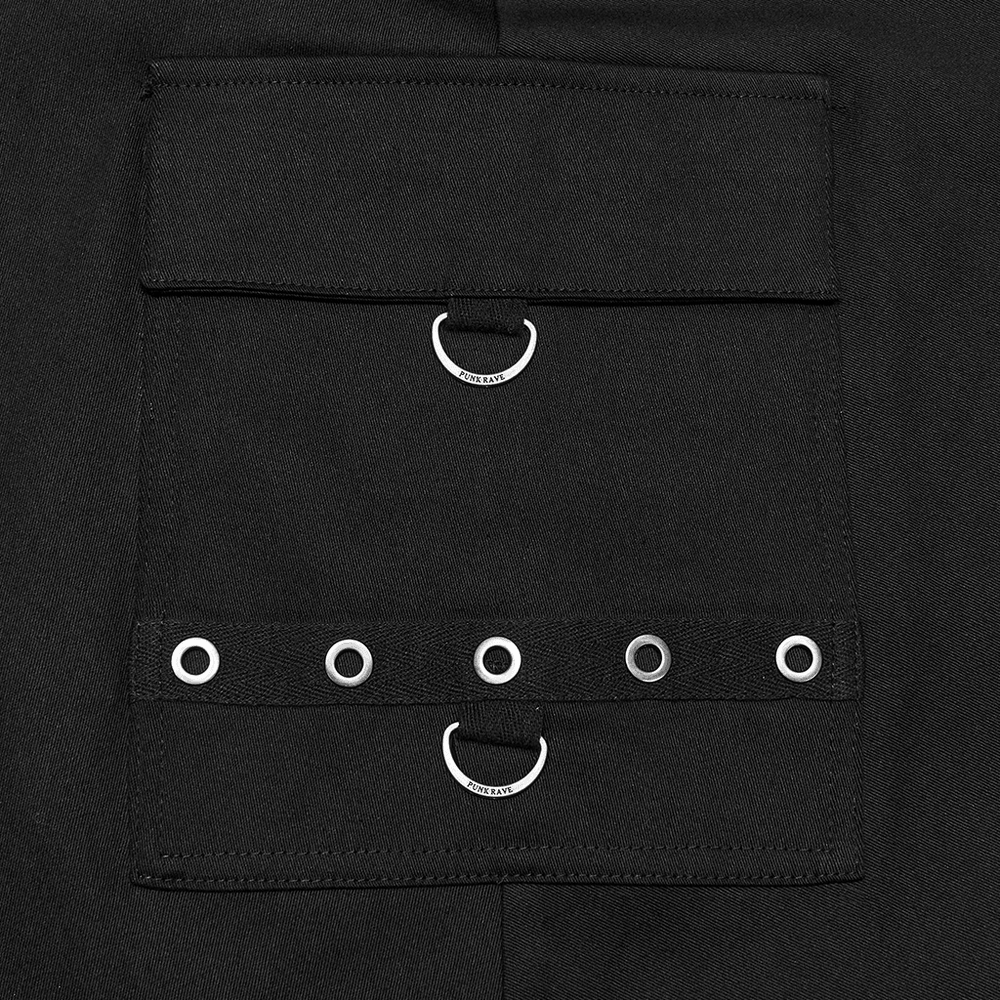 Men's Gothic Punk Long Cloak with Strap Details
