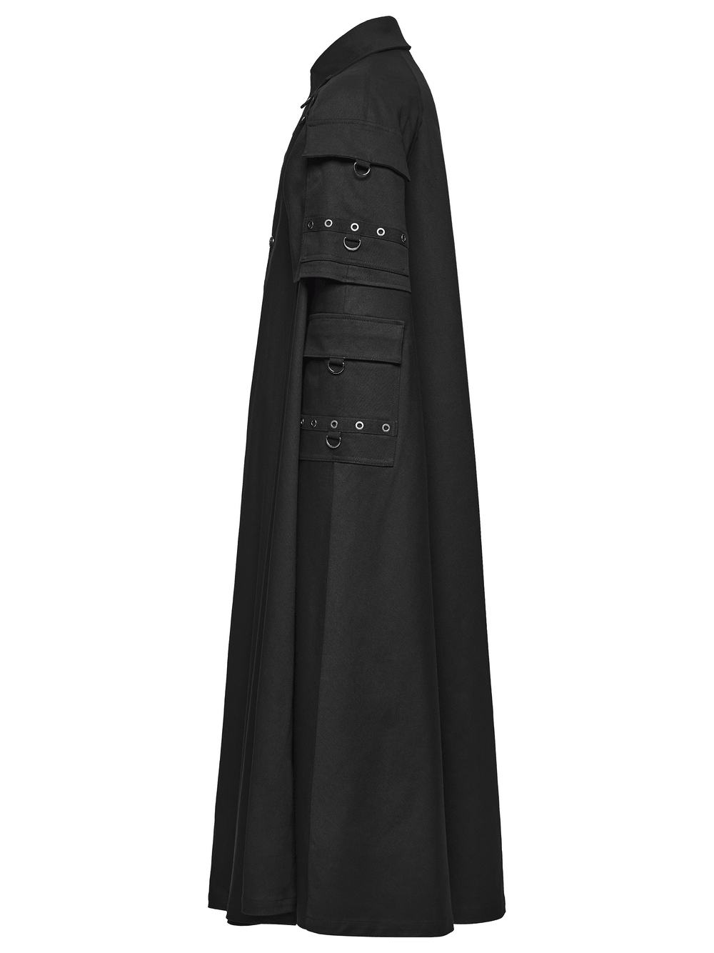 Men's Gothic Punk Long Cloak with Strap Details