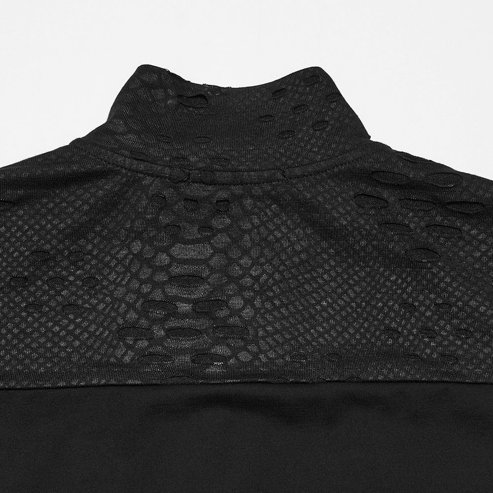 Men's Gothic Snake Texture Techwear Turtleneck Top