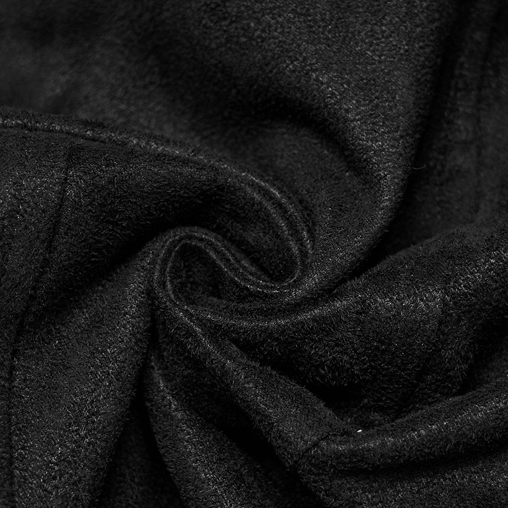 Men's Gothic Suede and Twill Cyberpunk Eyelet Jacket