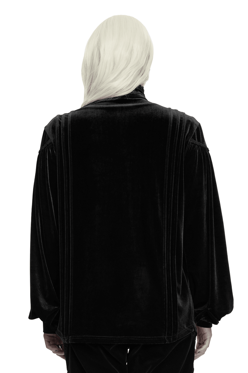 Men's Gothic Velvet Shirt with Embroidery and Ruffles