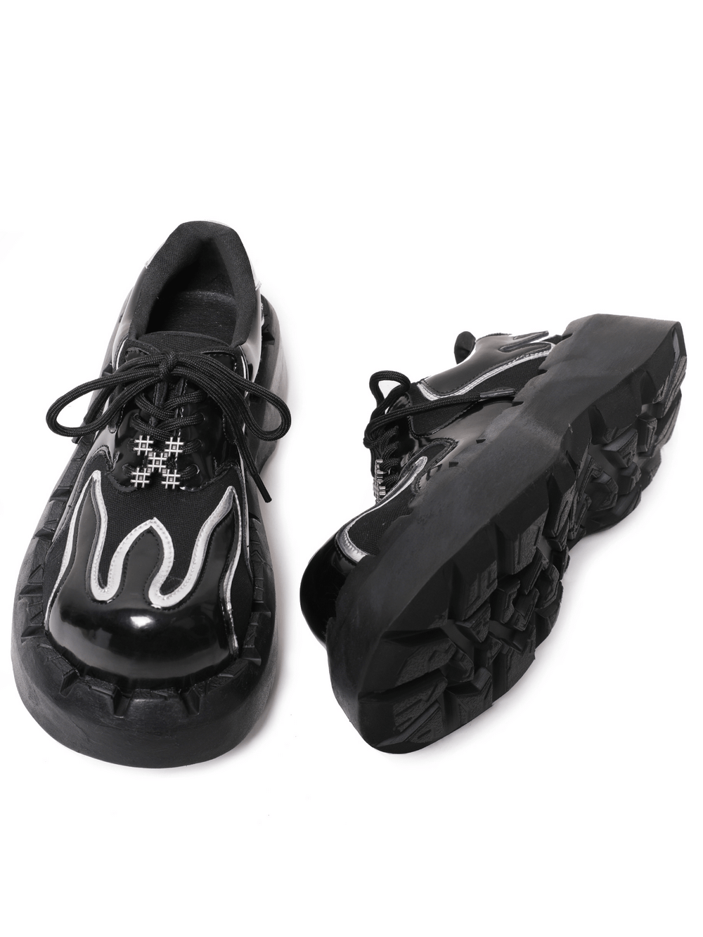 Men's Industrial Punk Chunky Sole Lace-Up Shoes
