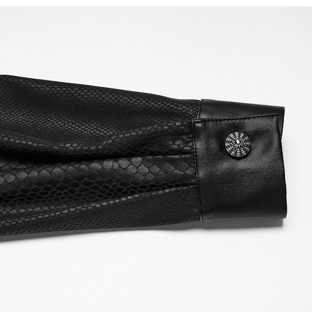 Men's Punk Snake Pattern Shirt with Studded Details
