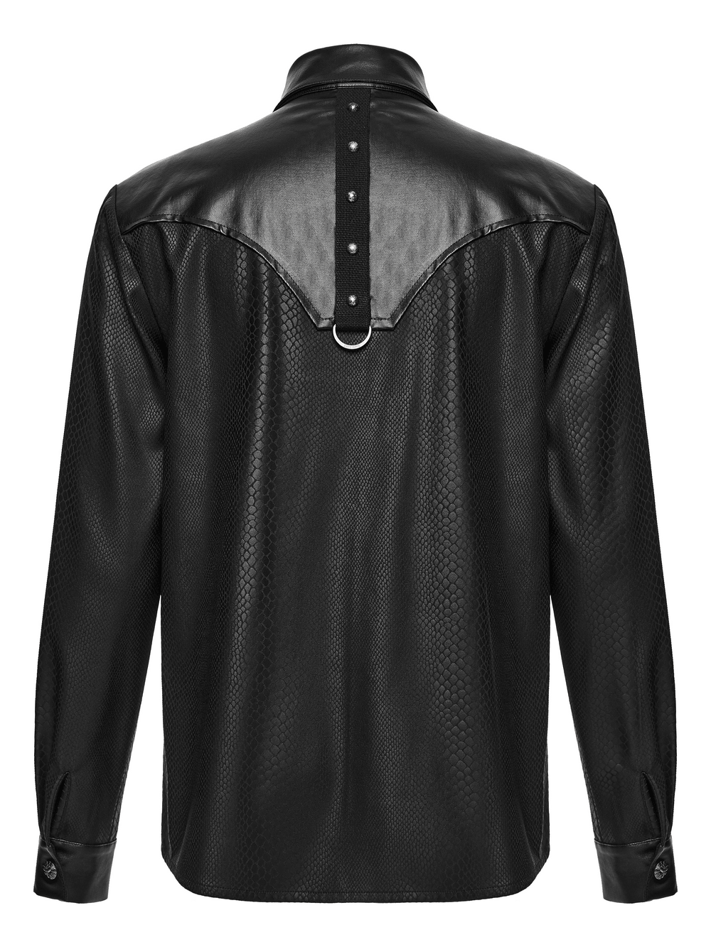 Men's Punk Snake Pattern Shirt with Studded Details