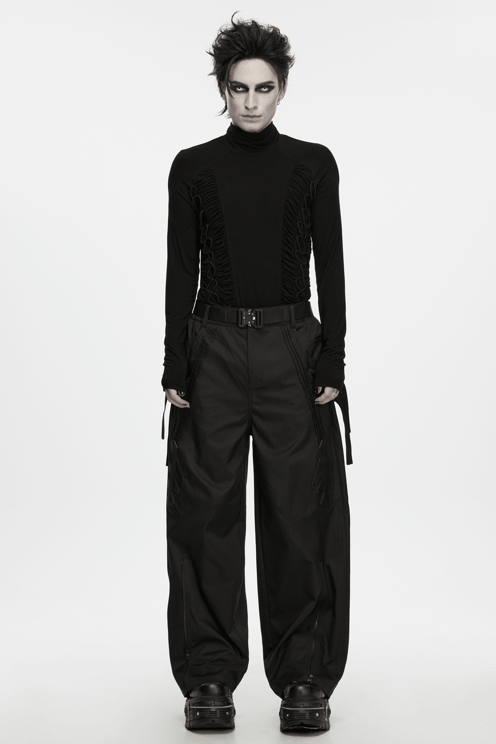 Men's Techwear Convertible Cargo Pants with Buckle Straps