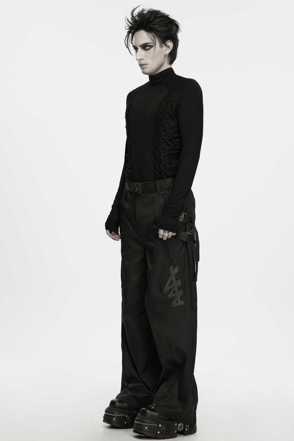 Men's Techwear Convertible Cargo Pants with Buckle Straps