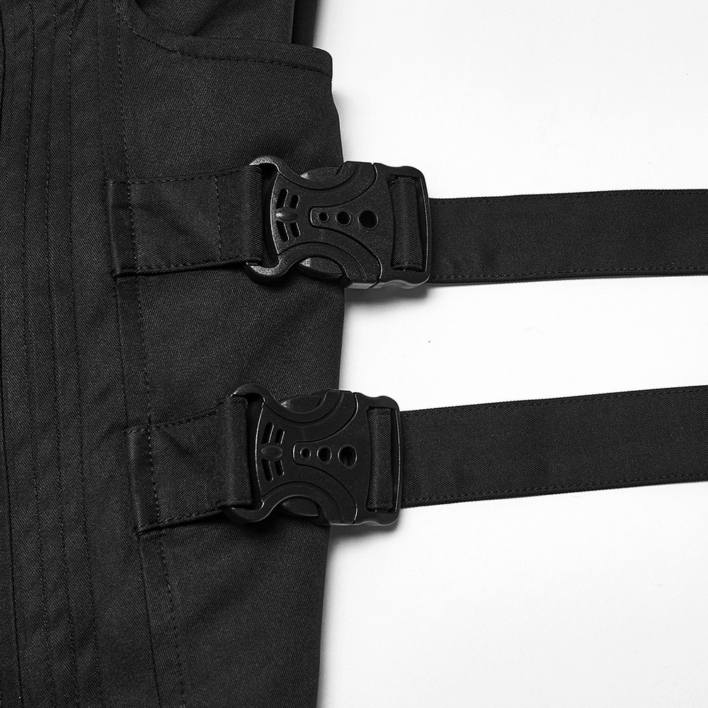 Men's Techwear Convertible Cargo Pants with Buckle Straps