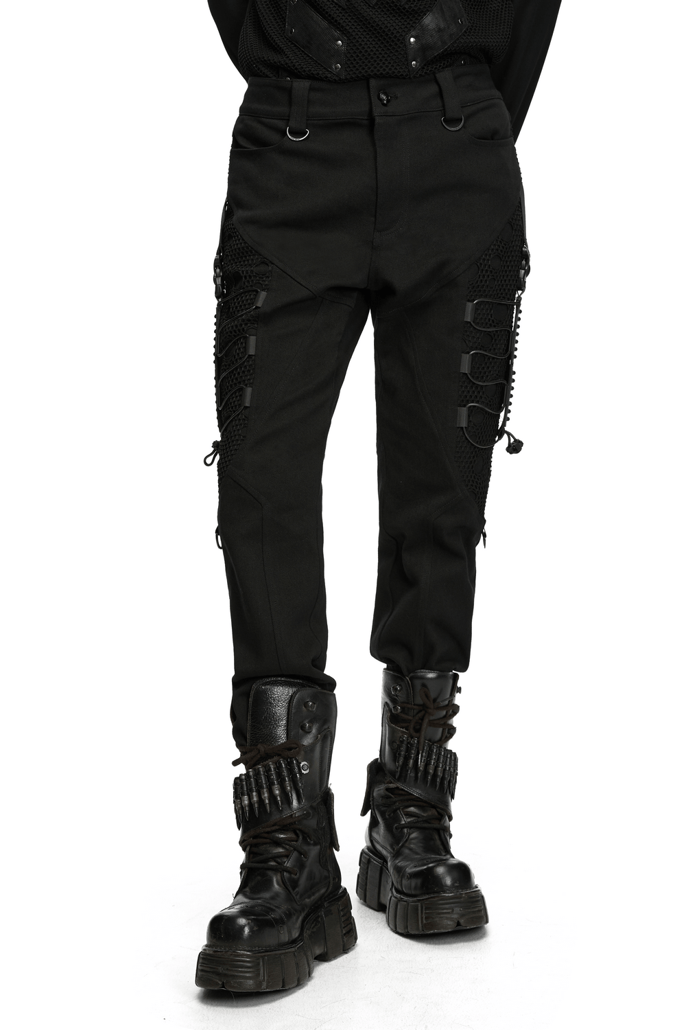 Men's Techwear Punk Trousers with Mesh Panels