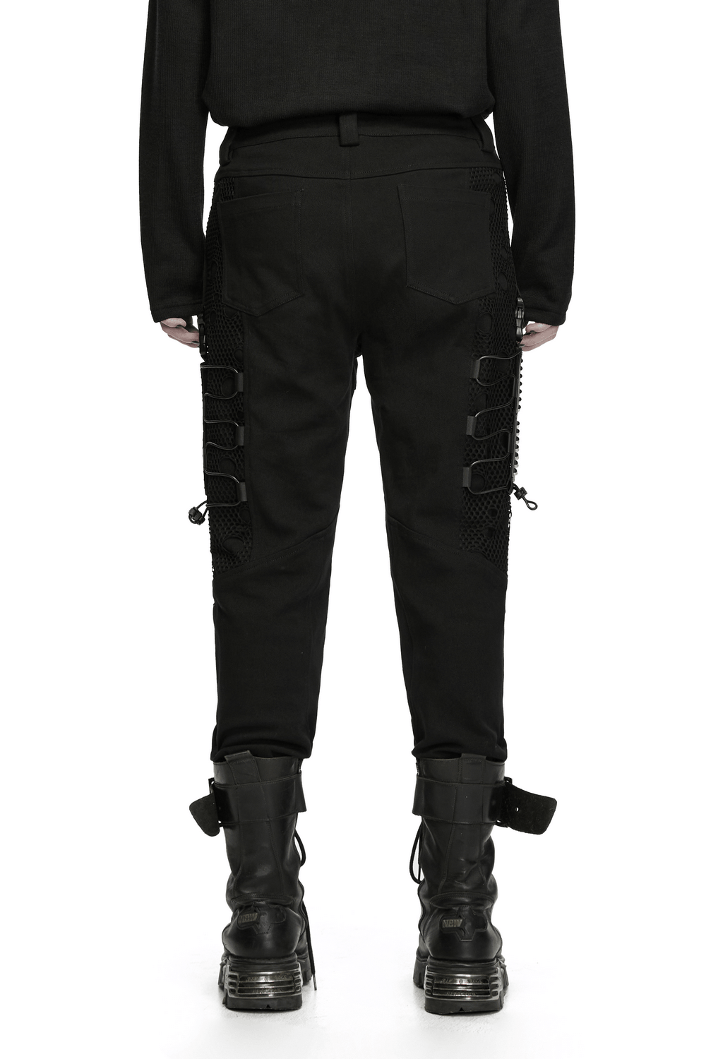 Men's Techwear Punk Trousers with Mesh Panels