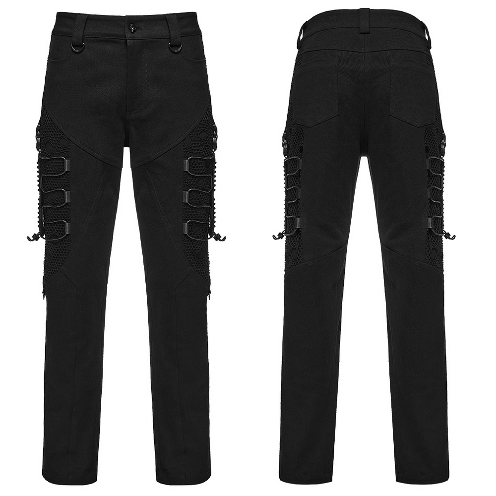Men's Techwear Punk Trousers with Mesh Panels