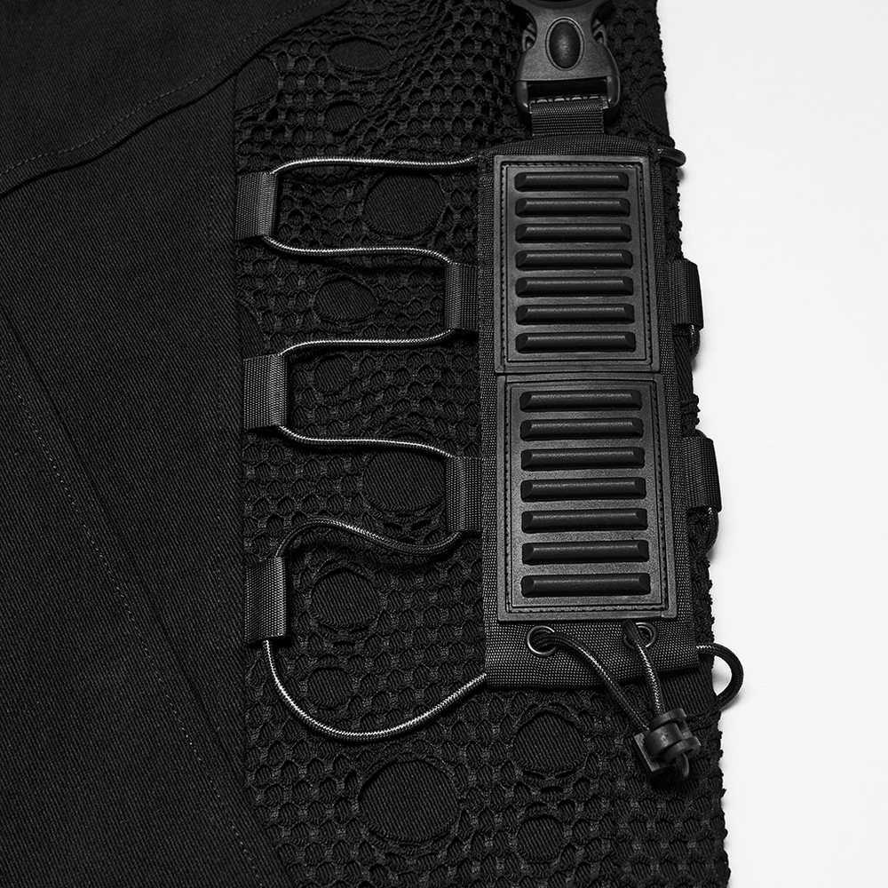 Men's Techwear Punk Trousers with Mesh Panels