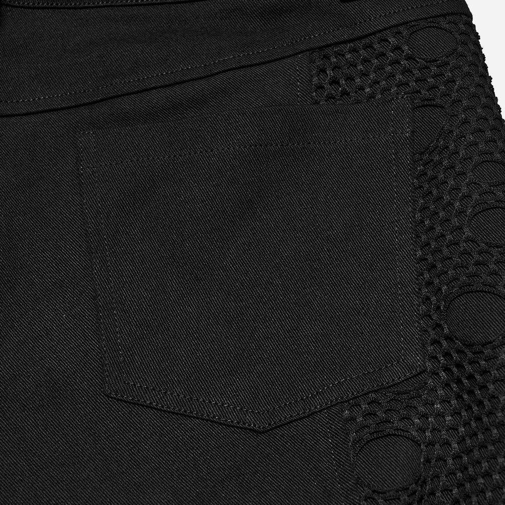 Men's Techwear Punk Trousers with Mesh Panels