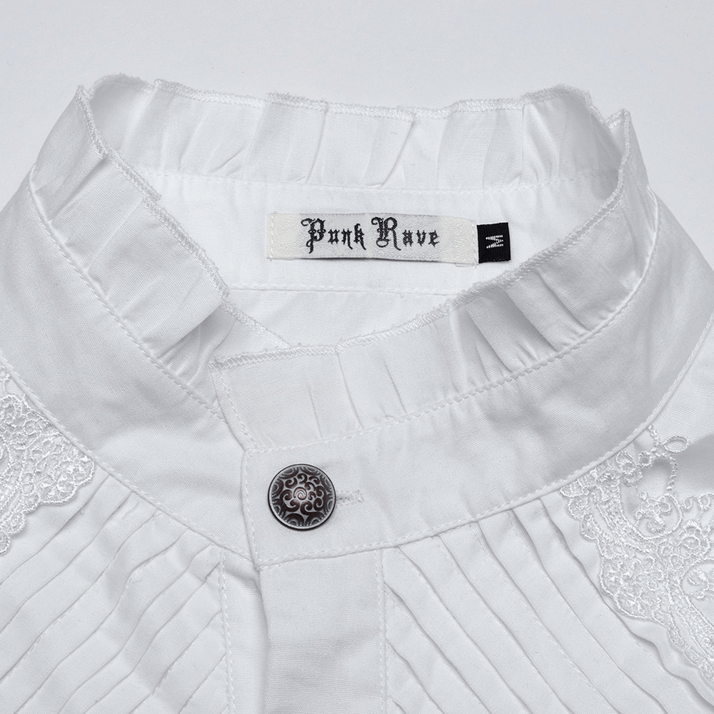 US SALE of Men's Victorian Shirt with Ruffle Collar and Bubble Sleeves