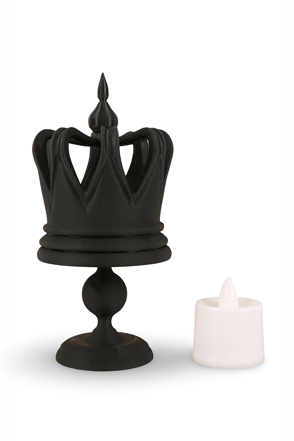 Mystical Black Crown Candle Holder with Detachable Stand