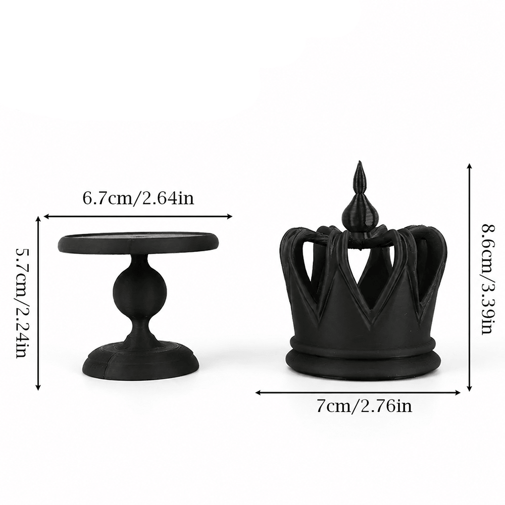 Mystical Black Crown Candle Holder with Detachable Stand