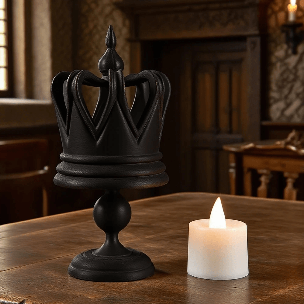 Mystical Black Crown Candle Holder with Detachable Stand
