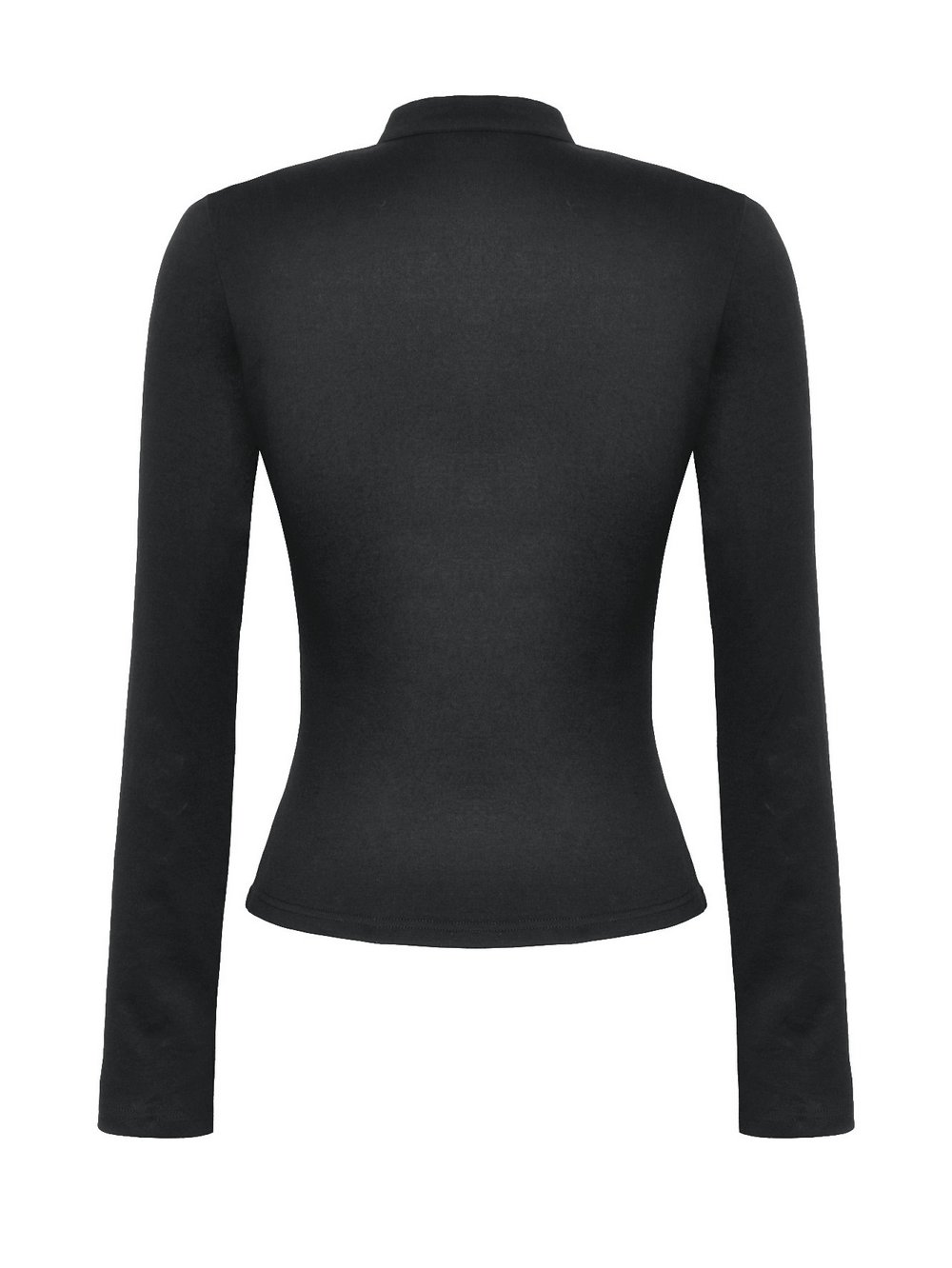 Neck Cutout Long Sleeved Gothic Top with Button Detail