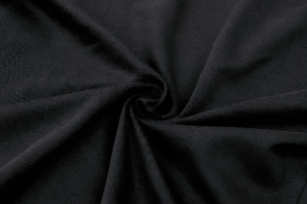Neck Cutout Long Sleeved Gothic Top with Button Detail