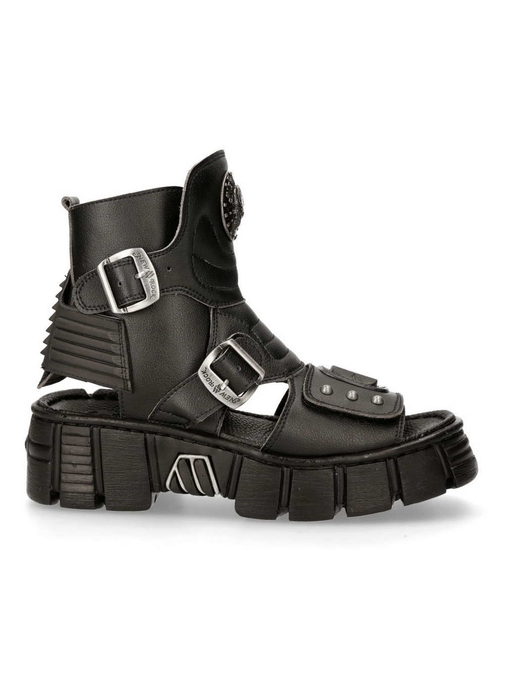 NEW ROCK Men's Bio Black Tower Sandals - Gothic Footwear