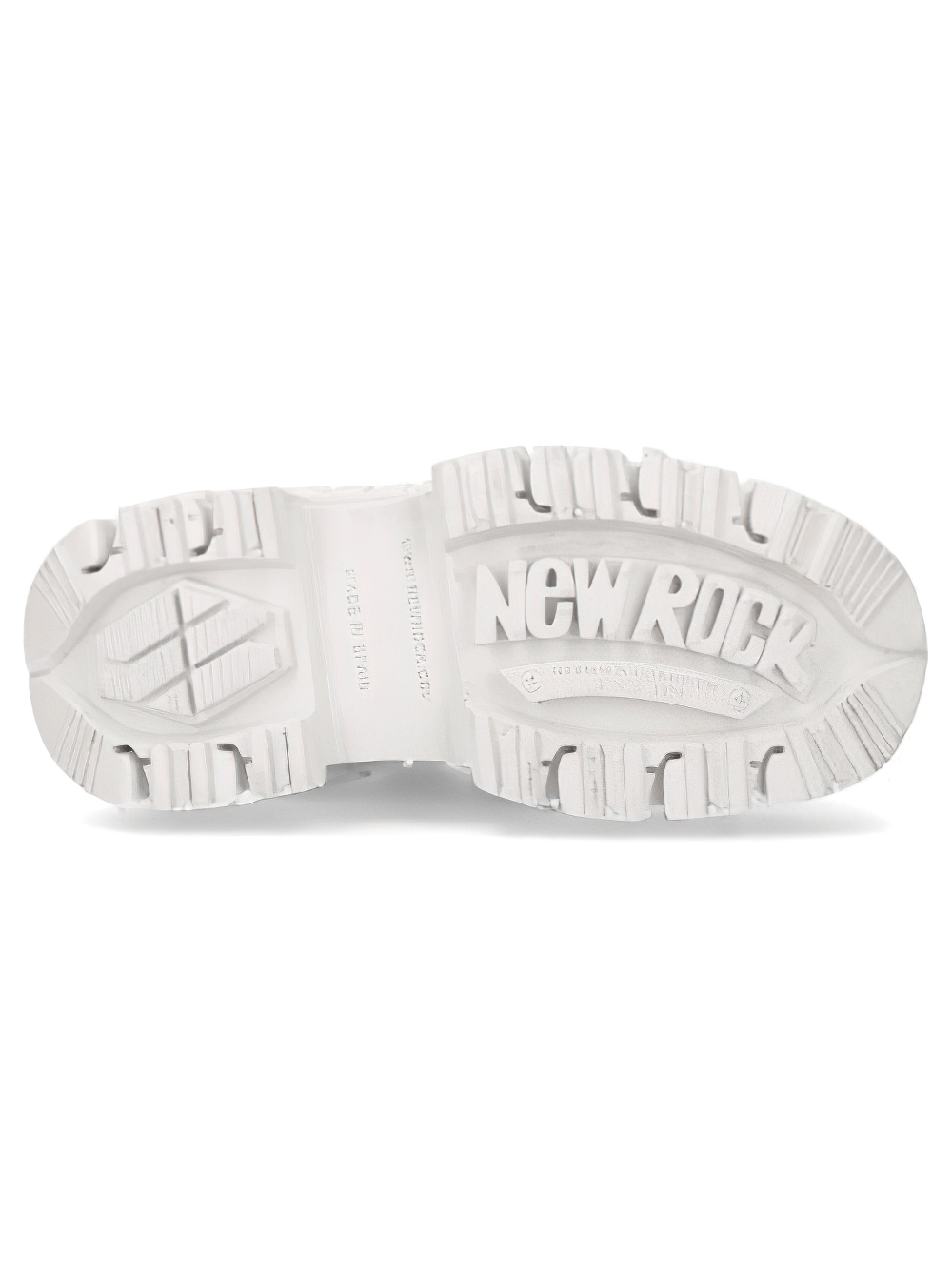 NEW ROCK Men's Black and White Platform Rock Boots with Laces