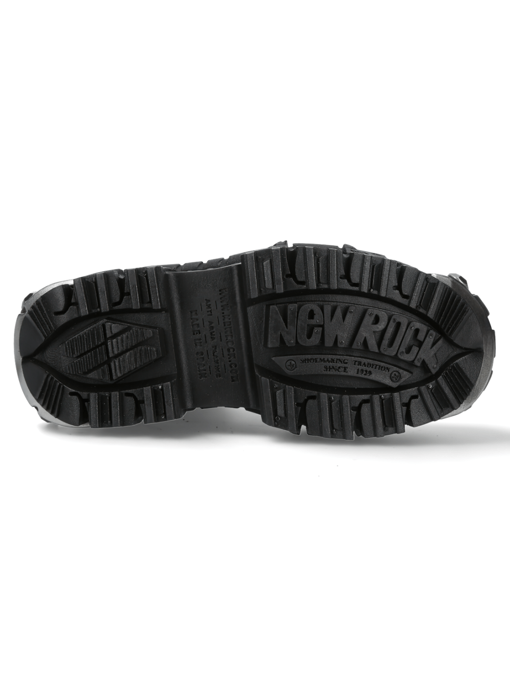 NEW ROCK Men's Black Ankle Boots with Metallic Gears Design